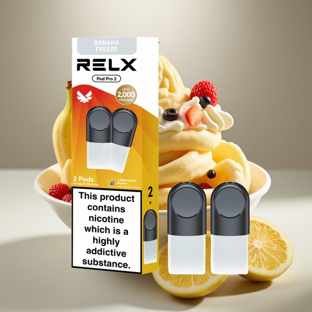 RELX Pod Pro 2 Banana Freeze 600 Puffs 18 Nicotine