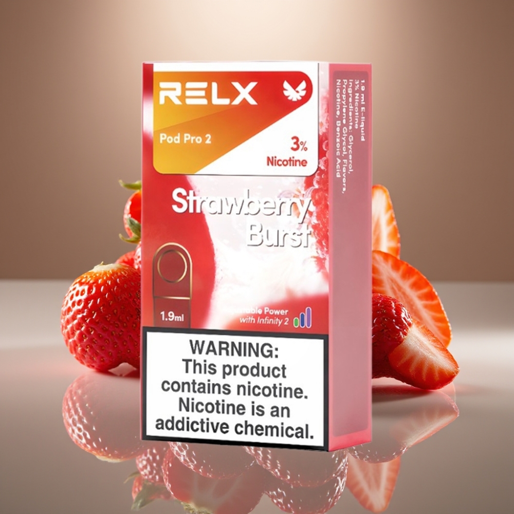 RELX Pod Pro 2 Strawberry Burst 600 Puffs 3 Nicotine