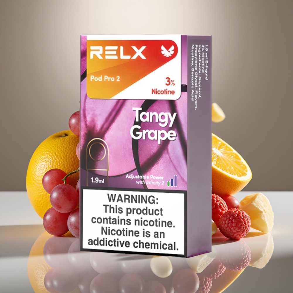 RELX Pod Pro 2 Tangy Grape 600 Puffs 3 Nicotine