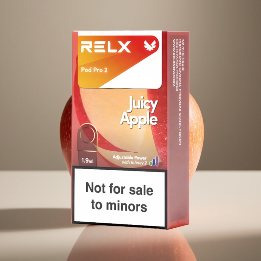 RELX Pod Pro 2 Zero Nicotine Juicy Apple 600 Puffs Eco Mode