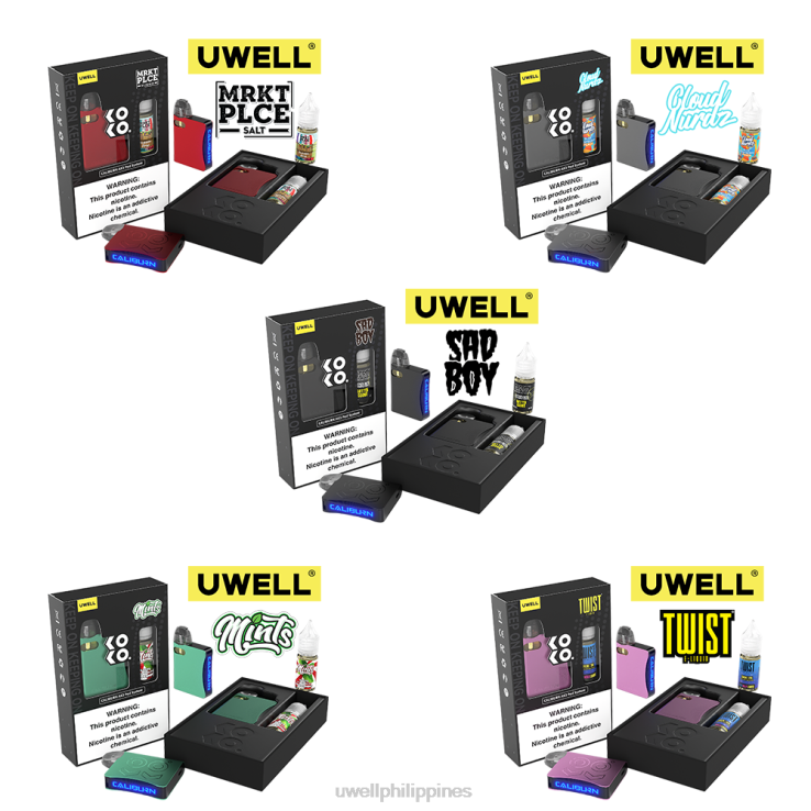 UWELL CALIBURN AK3 KIT + A3S 08OHM PODS (X2) + DADDY\S VAPOR 10ML SALTS 50MG UWELL Quezon - H4FB242 CRL Cyan/FLV Peppermint 50mg