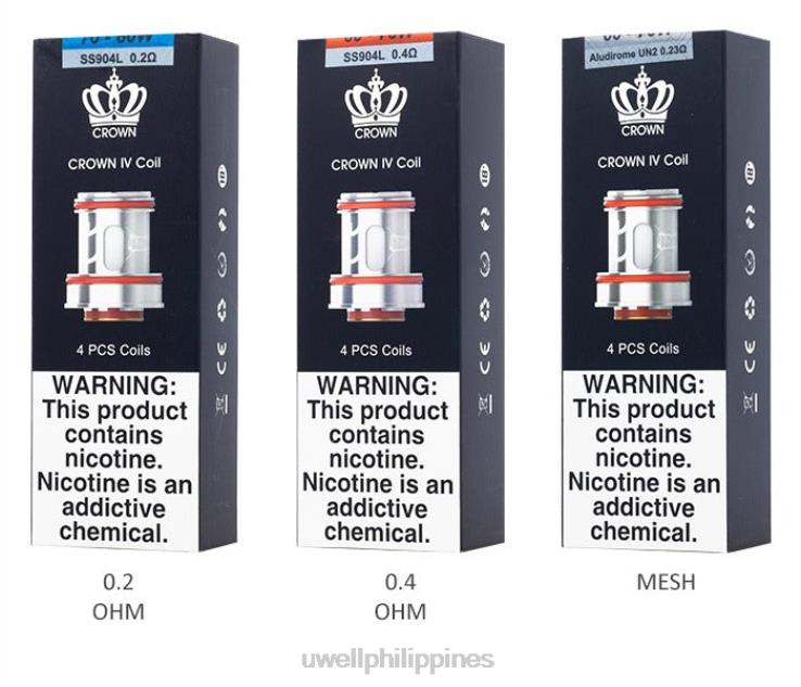 UWELL CROWN 4 REPLACEMENT COILS (4-PACK) UWELL Quezon - H4FB182 Dual Coil 02ohm