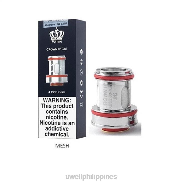 UWELL CROWN 4 REPLACEMENT COILS (4-PACK) UWELL vape disposable - H4FB184 UN2 Dual Mesh 023ohm