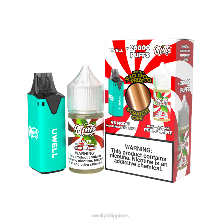 UWELL V6 DISPOSABLE DEVICE + DADDYS VAPOR 30ML JUICE - COLLAB BUNDLE UWELL Philippines - H4FB211 CLR Cyan/FLV Peppermint 50mg