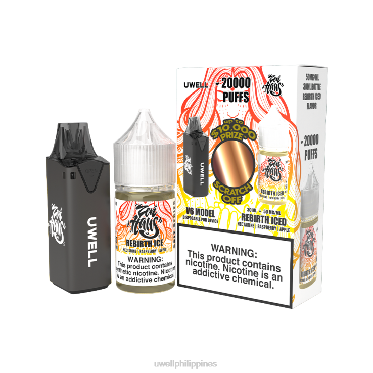 UWELL V6 DISPOSABLE DEVICE + DADDYS VAPOR 30ML JUICE - COLLAB BUNDLE UWELL Philippines - H4FB221 CLR Black/FLV Rebirth Iced 50mg