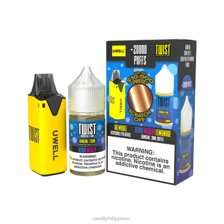 UWELL V6 DISPOSABLE DEVICE + DADDY\S VAPOR 30ML JUICE - COLLAB BUNDLE UWELL e cigarette - H4FB208 CLR Red/FLV Forbidden Berry 48mg