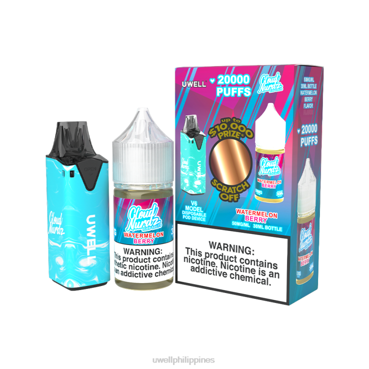 UWELL V6 DISPOSABLE DEVICE + DADDY\S VAPOR 30ML JUICE - COLLAB BUNDLE UWELL e cigarette - H4FB208 CLR Red/FLV Forbidden Berry 48mg