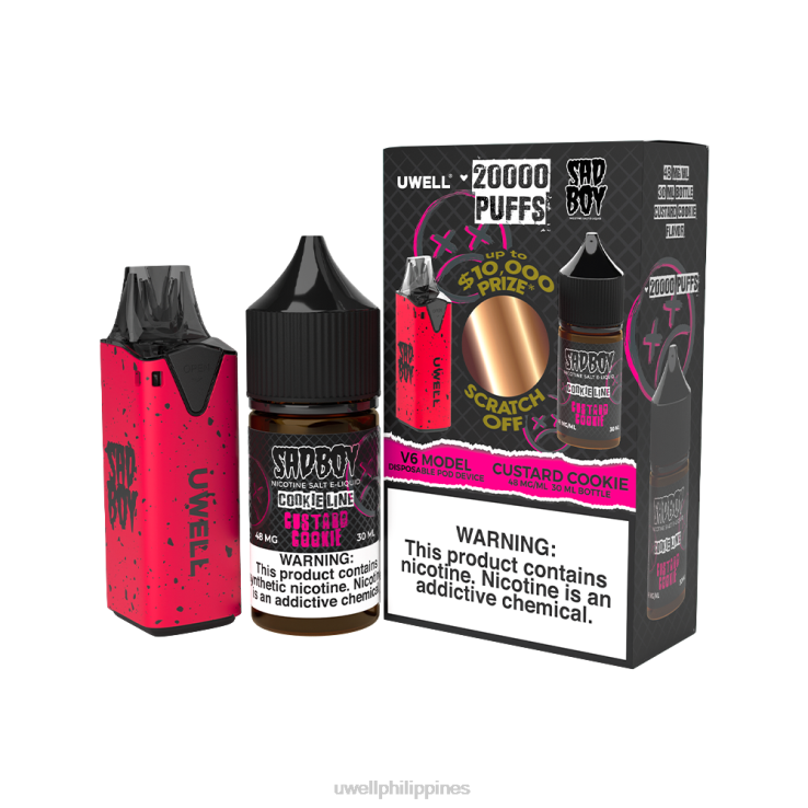 UWELL V6 DISPOSABLE DEVICE + DADDY\S VAPOR 30ML JUICE - COLLAB BUNDLE UWELL e cigarette - H4FB218 CLR Yellow/FLV Iced Pink Punch 50mg