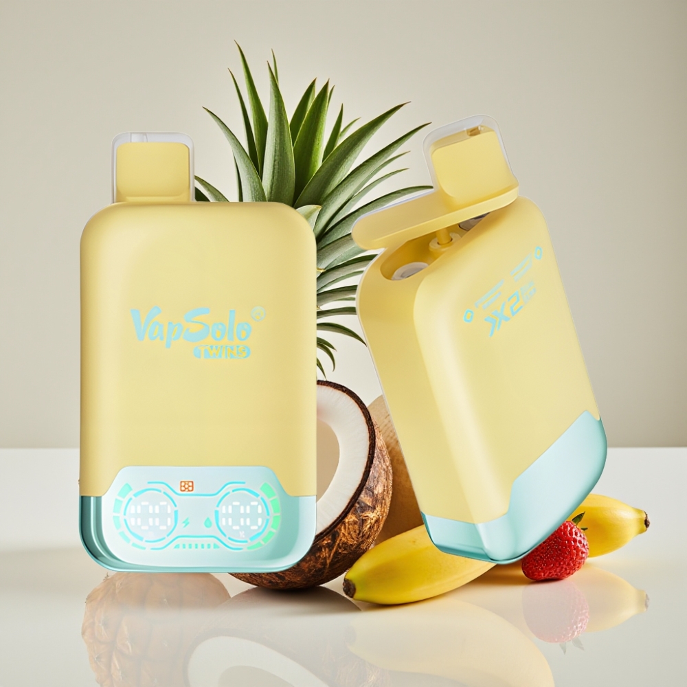 Vapsolo Twins 20000 Puffs Dual Tank Pineapple Coconut  Strawberry Banana