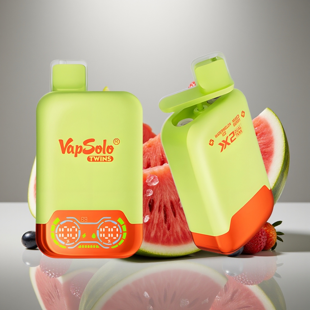 Vapsolo Twins 20000 Puffs Dual Tank Watermelon Ice  Mixed Berry