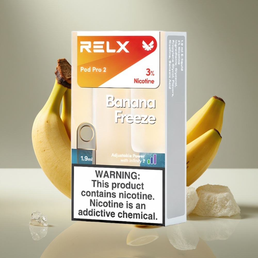 RELX Pod Pro 2 600 Puffs Banana Freeze 3% Nicotine