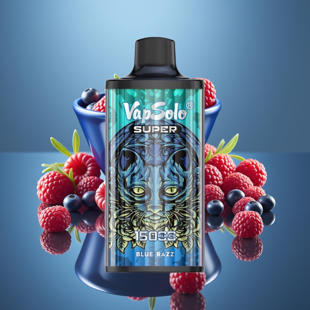 Vapsolo Super 15000 Puffs Blue Razz Type-C Mesh Coil