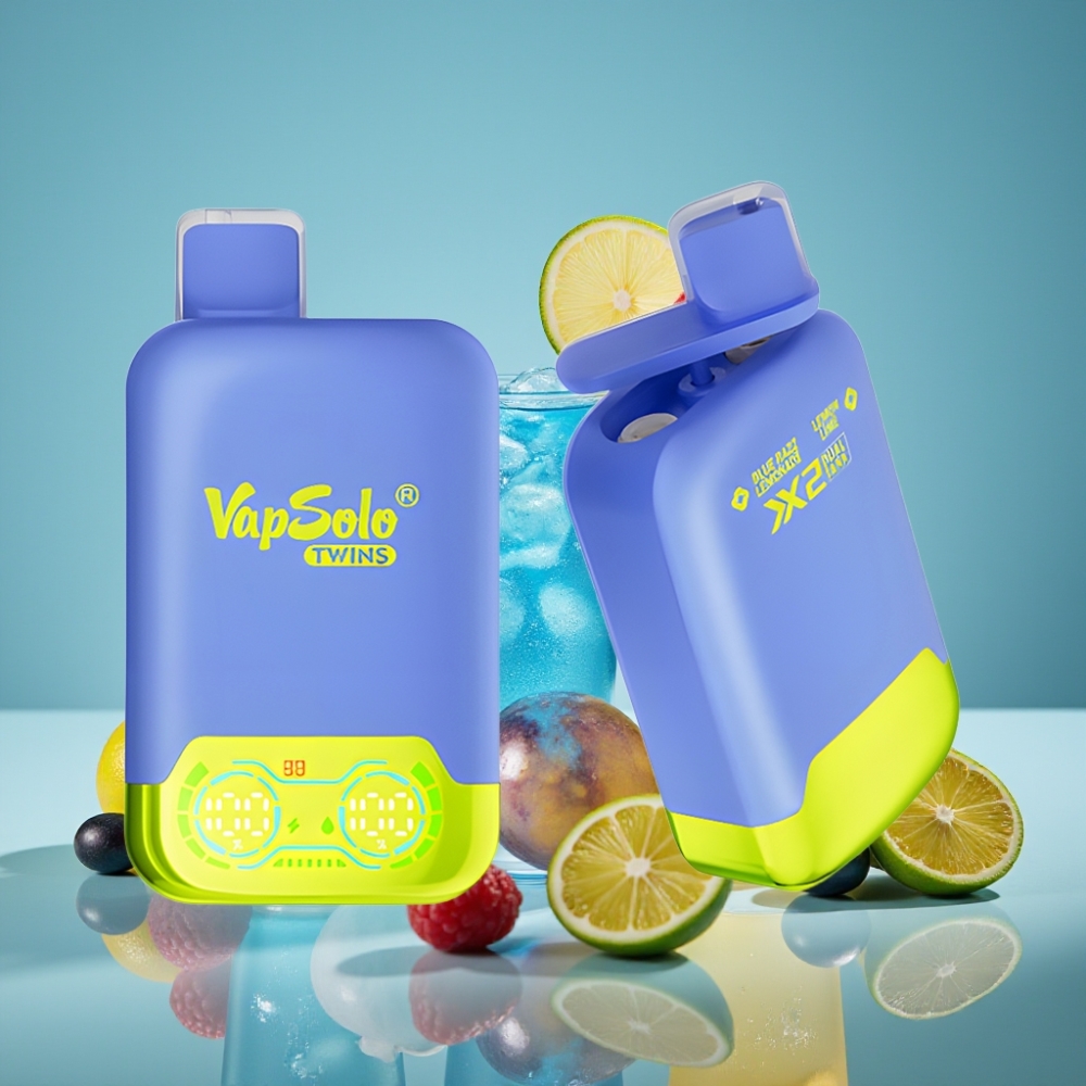 Vapsolo Twins 20000 Puffs Dual Tank Blue Razz Lemonade & Lemon Lime
