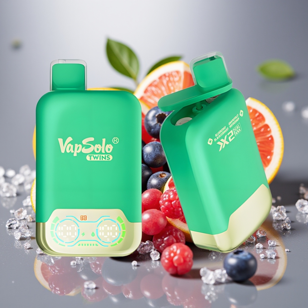 Vapsolo Twins 20000 Puffs Dual Tank Blueberry Blackcurrant & Grapefruit