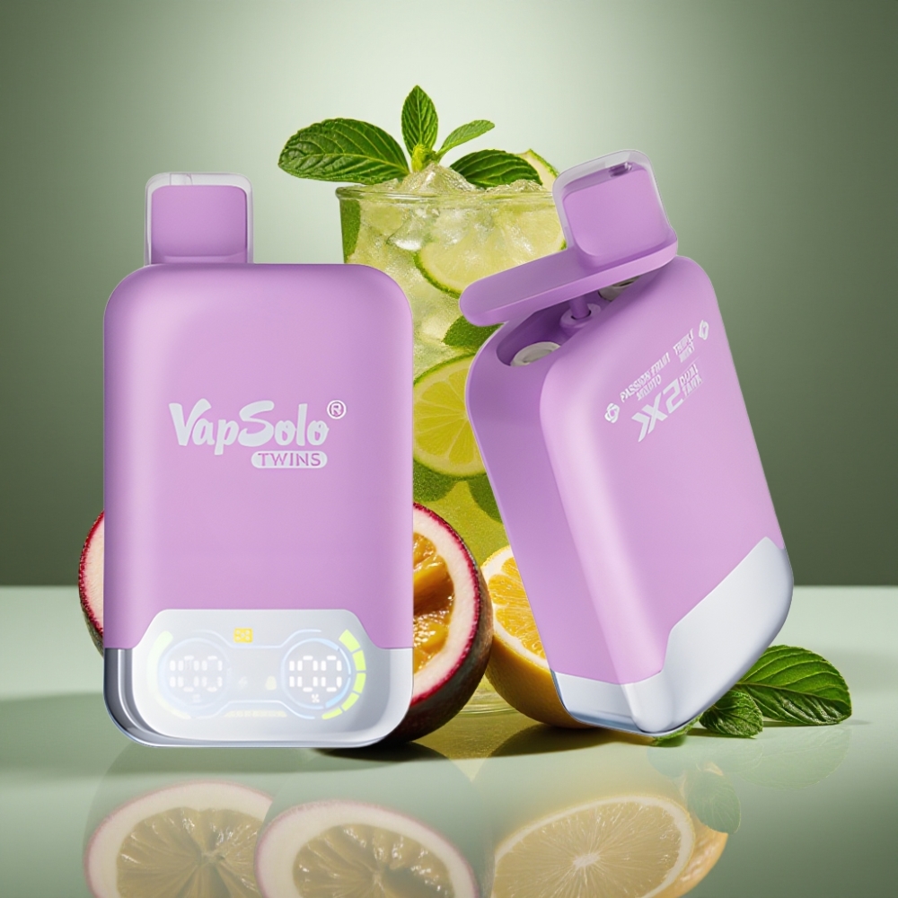Vapsolo Twins 20000 Puffs Dual Tank Passion Fruit Mojito & Triple Mint