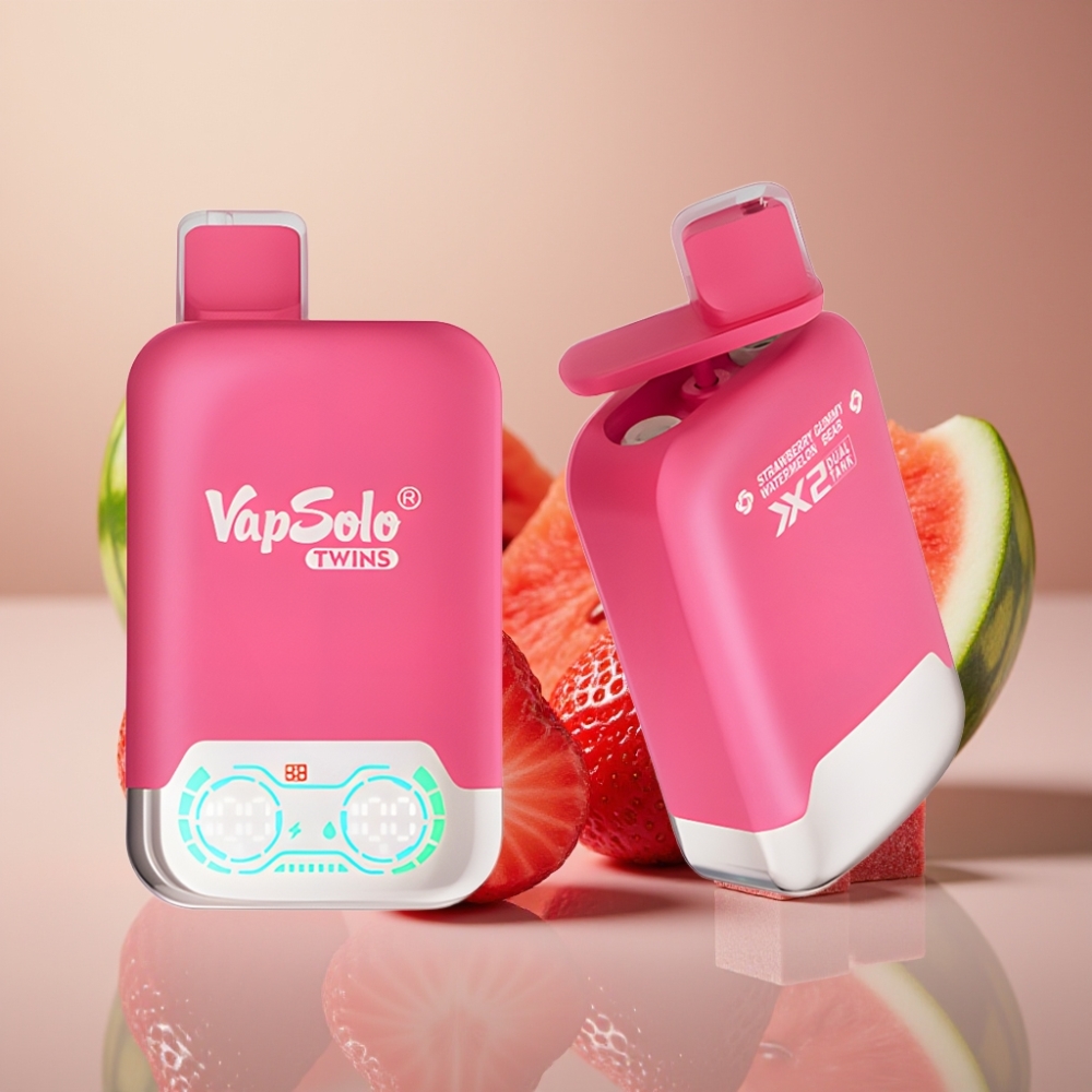 Vapsolo Twins 20000 Puffs Dual Tank Strawberry Watermelon & Gummy Bear