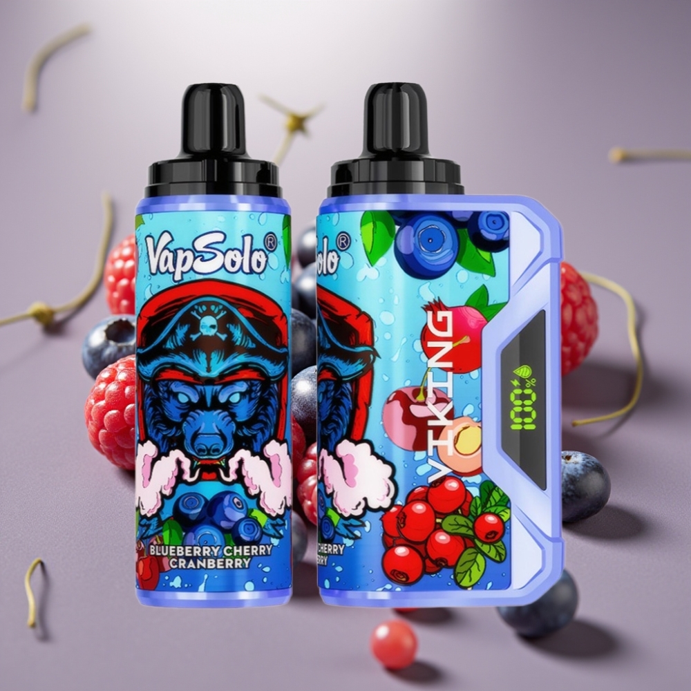 VapSolo VIKING 12000 Puffs 22ml Blueberry Cherry Cranberry Disposable Vape