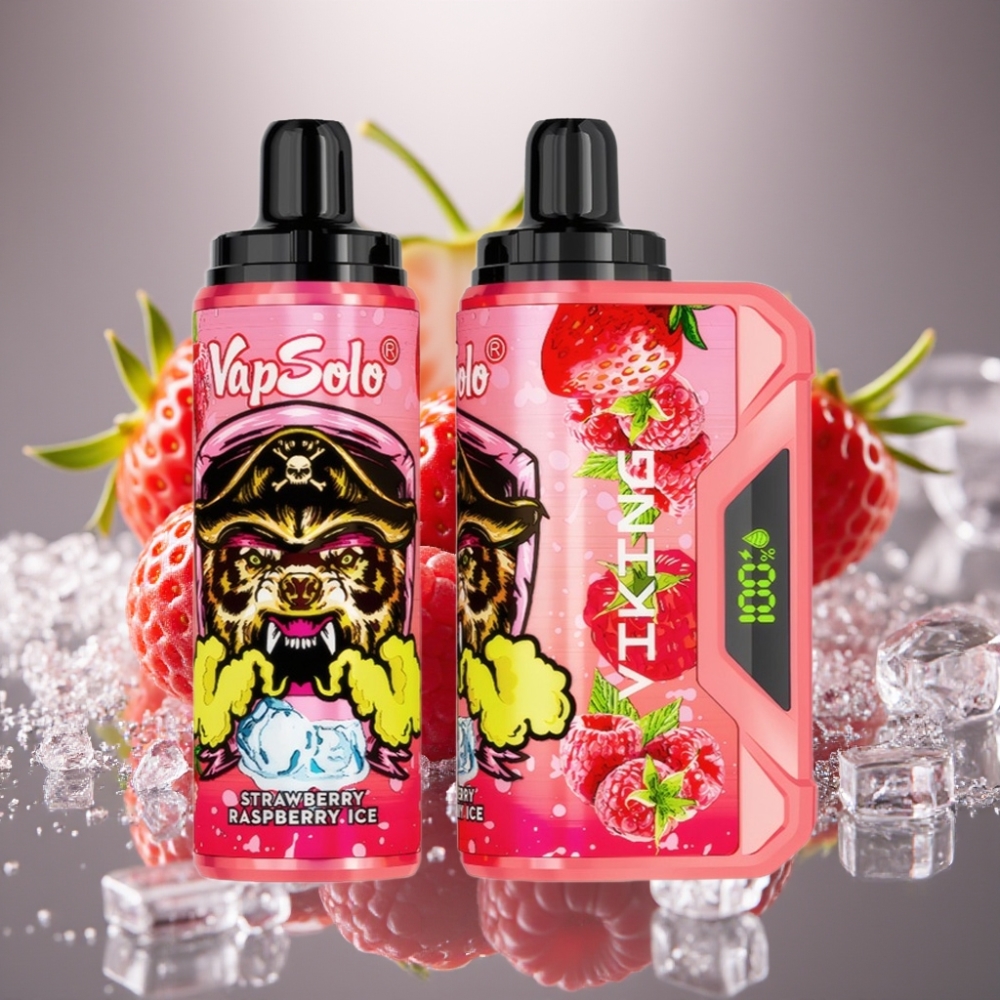 VapSolo VIKING 12000 Puffs 22ml Strawberry Raspberry Ice Disposable Vape